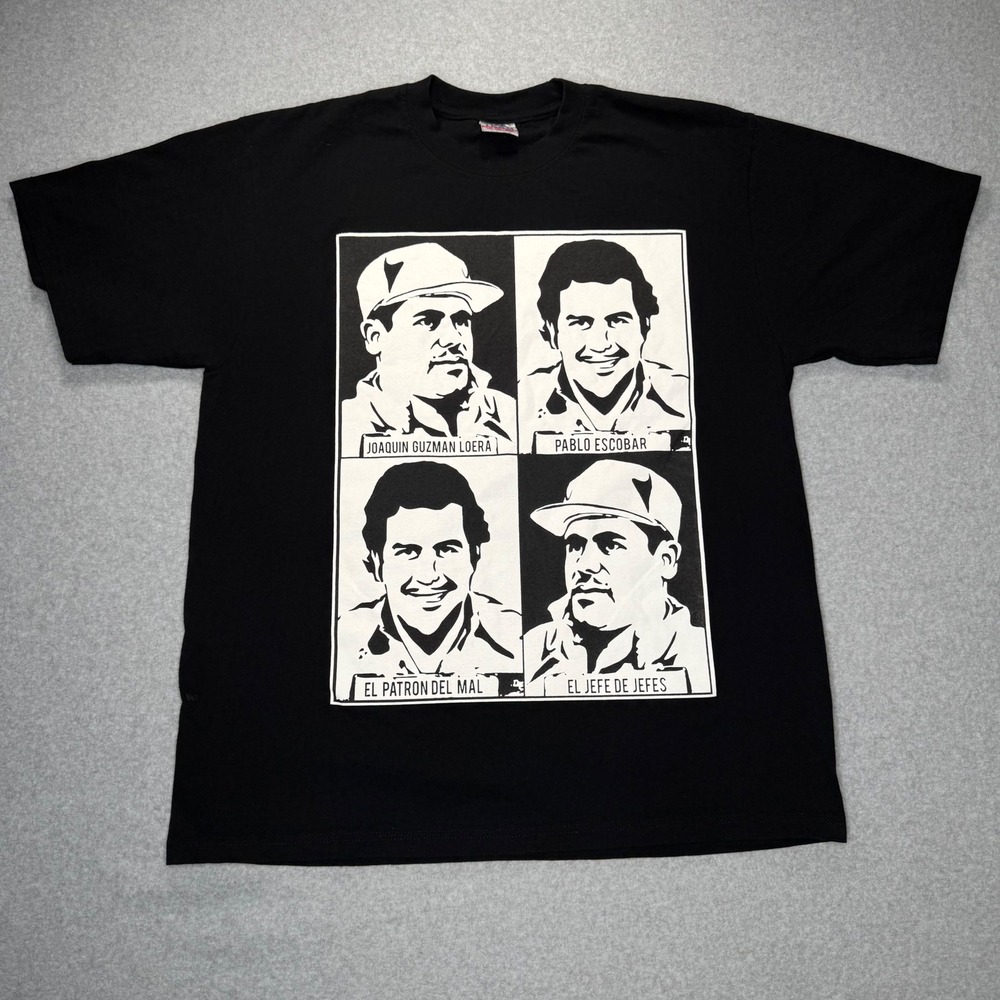 Pro Team Graphic T-Shirt Mens XL Black Pablo Escobar El Chapo Narcos Cartel Tee